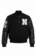 Black Letterman Jacket with Patches