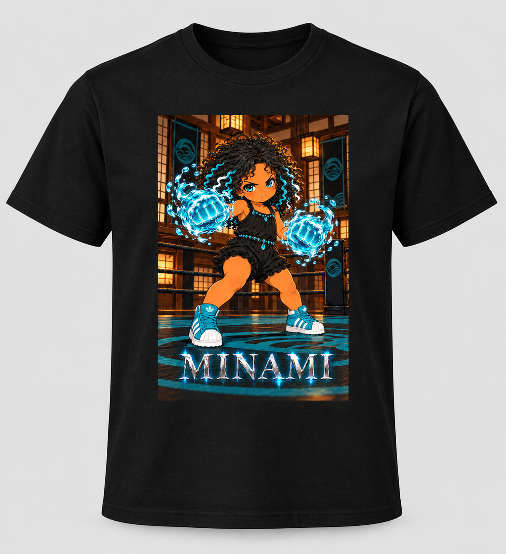 1 — Front: approved Minami Water Fists anime artwork with chrome name