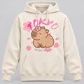 Front view — cream Tokyo Exclusive hoodie with Tokyo capybara and blossom artwork