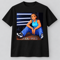 Front view of black Tsunami Blue Beat anime T-shirt