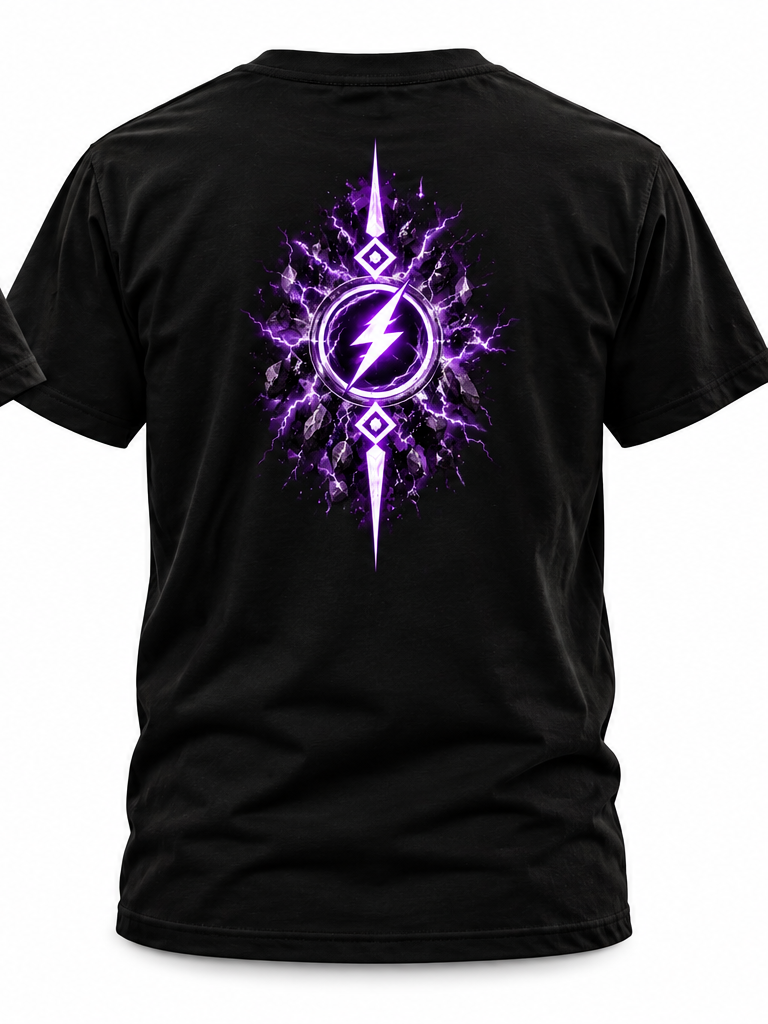 Lightning Hand Seal black tee back with elemental seal