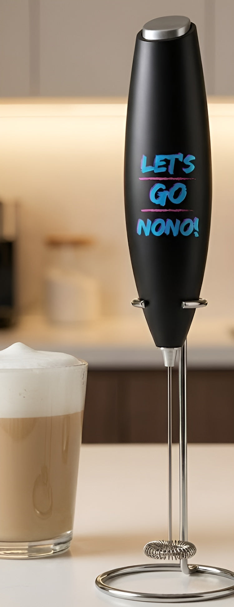 Let's Go Nono Cheer and Chant Handheld Coffee Foam Milk Frother